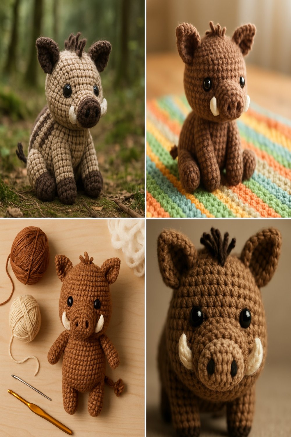 Adorable Amigurumi Wild Boar Baby Free Crochet Pattern