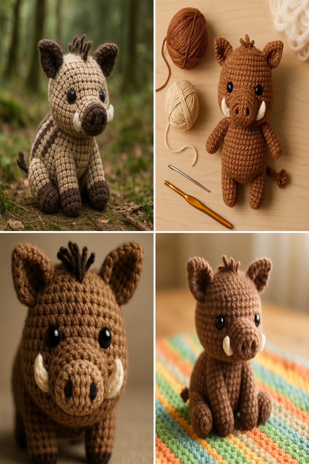 Adorable Amigurumi Wild Boar Baby Free Crochet Pattern