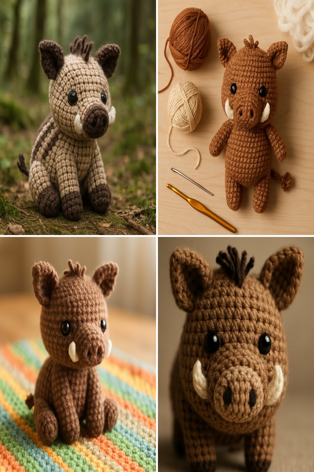 Adorable Amigurumi Wild Boar Baby Free Crochet Pattern