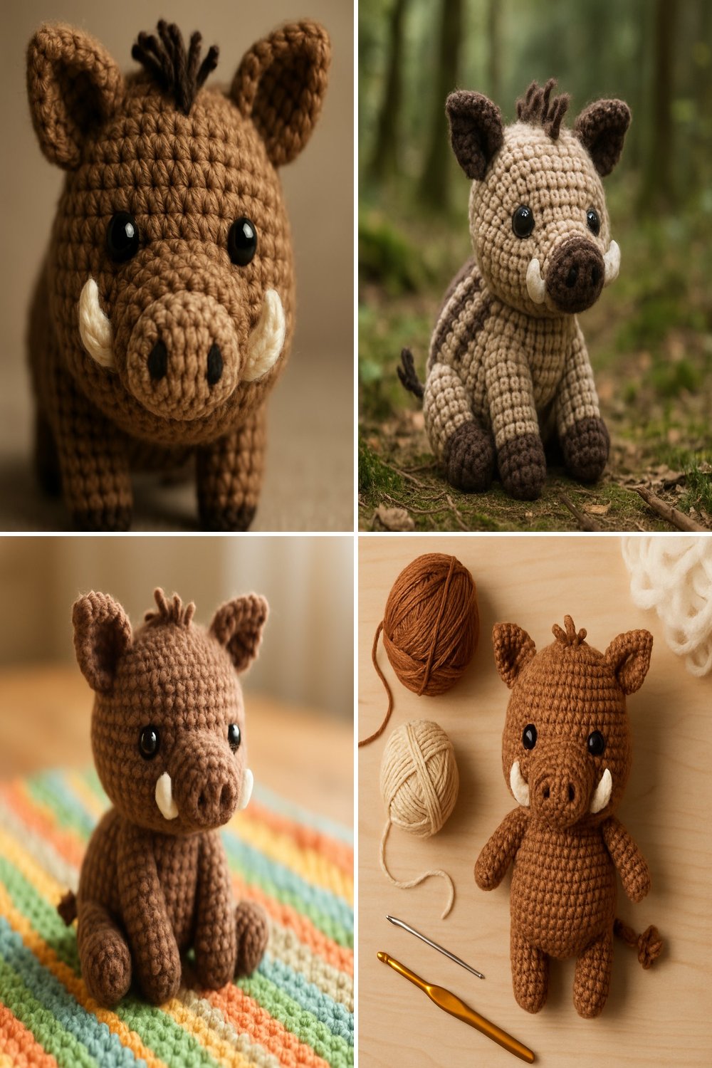 Adorable Amigurumi Wild Boar Baby Free Crochet Pattern