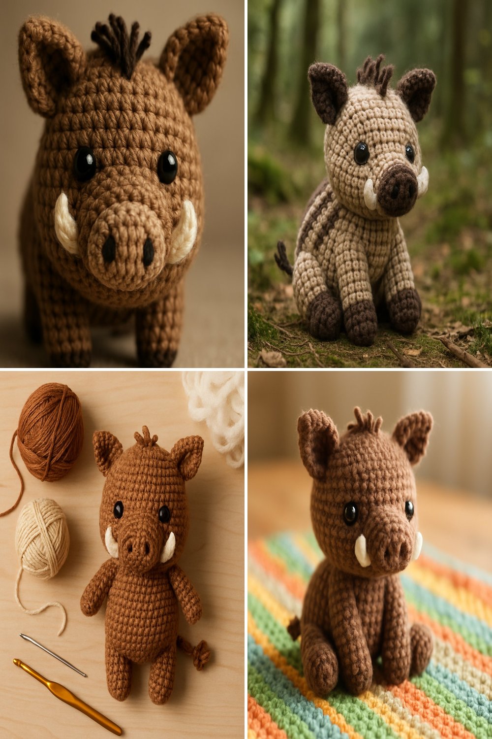 Adorable Amigurumi Wild Boar Baby Free Crochet Pattern