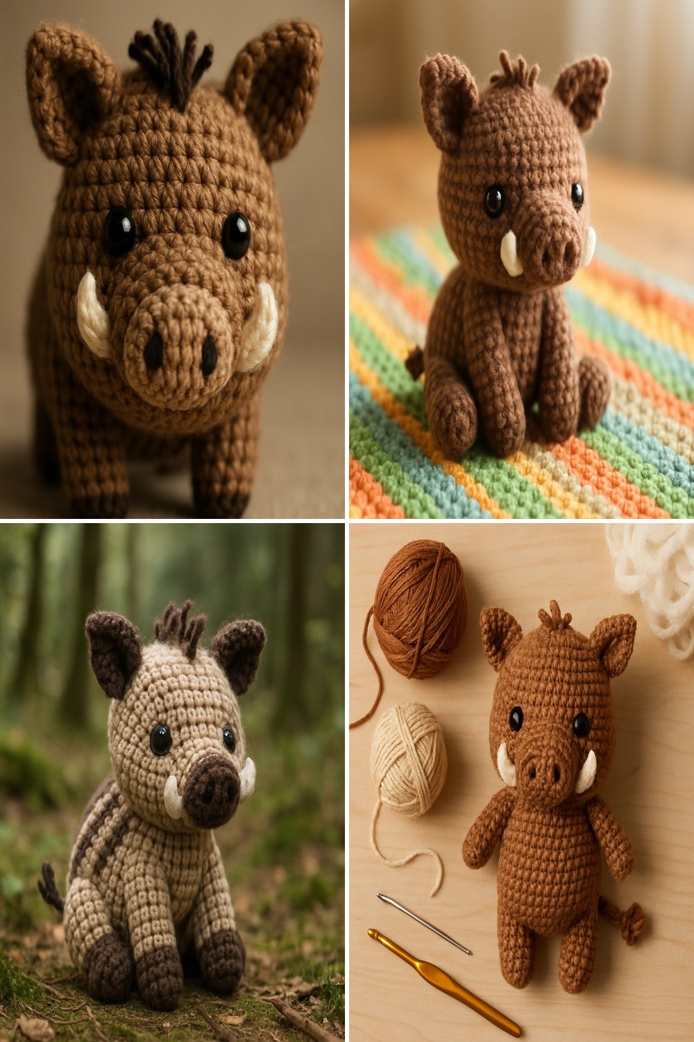 Adorable Amigurumi Wild Boar Baby Free Crochet Pattern
