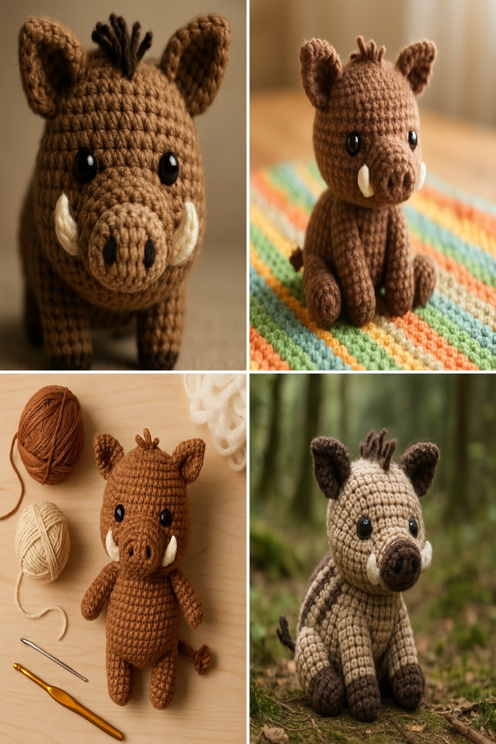 Adorable Amigurumi Wild Boar Baby Free Crochet Pattern