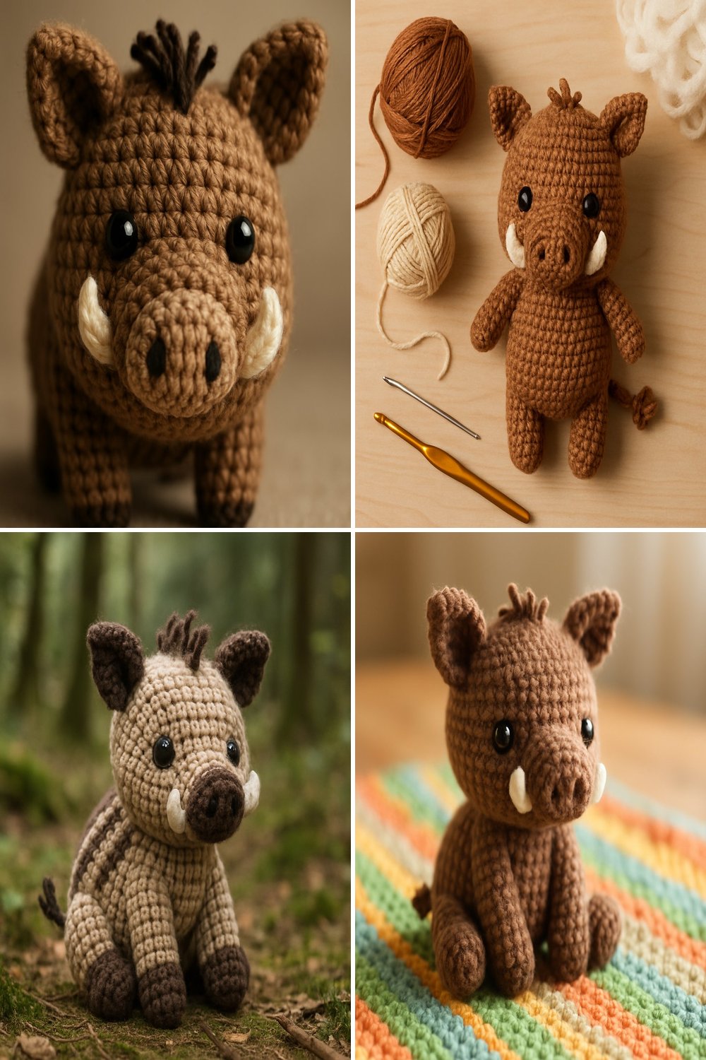 Adorable Amigurumi Wild Boar Baby Free Crochet Pattern