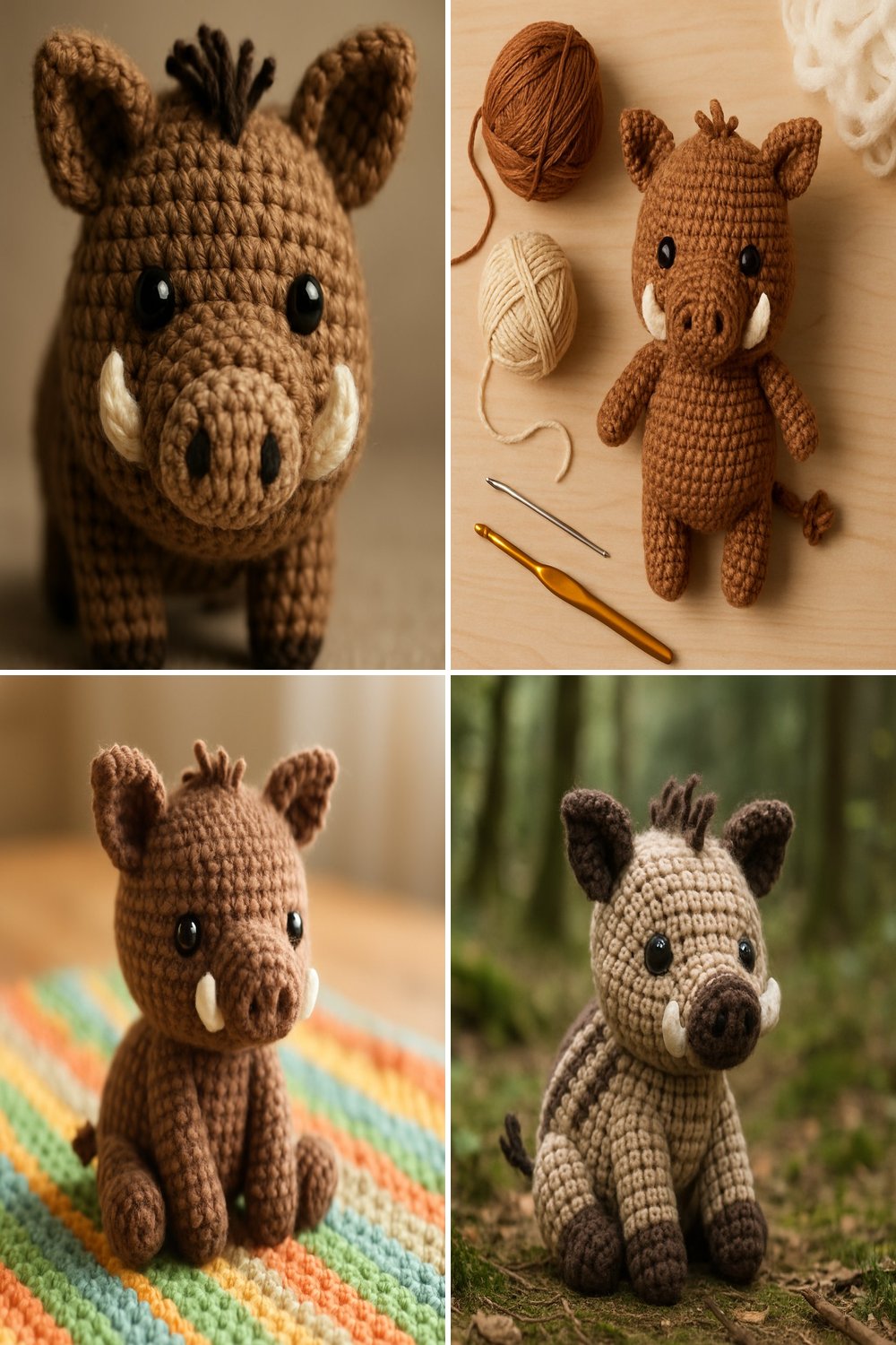 Adorable Amigurumi Wild Boar Baby Free Crochet Pattern