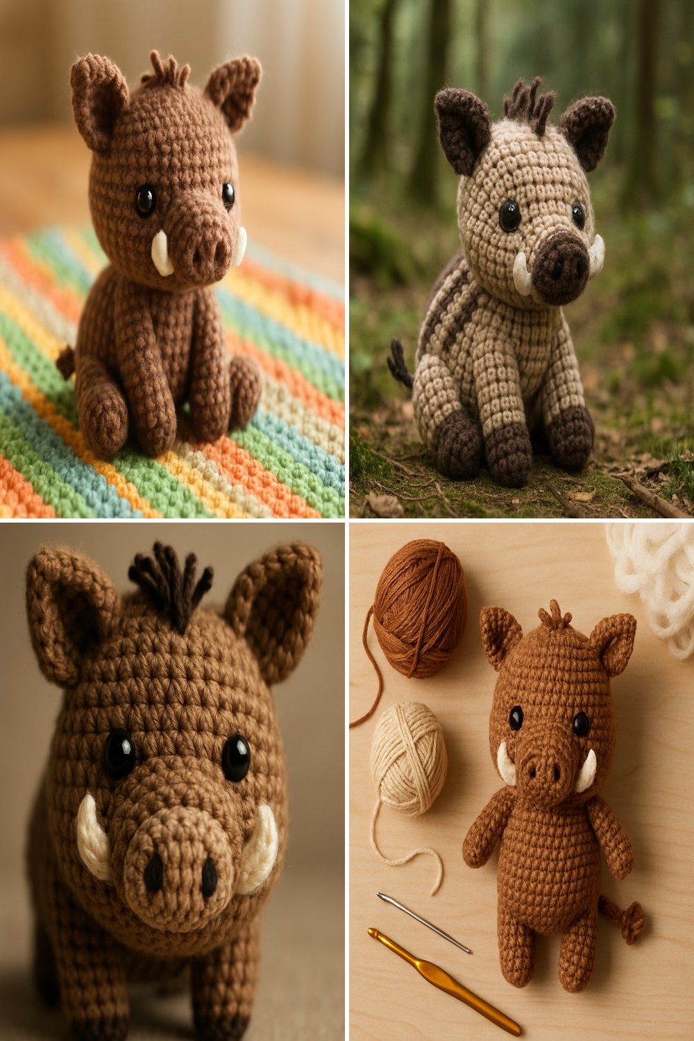 Adorable Amigurumi Wild Boar Baby Free Crochet Pattern
