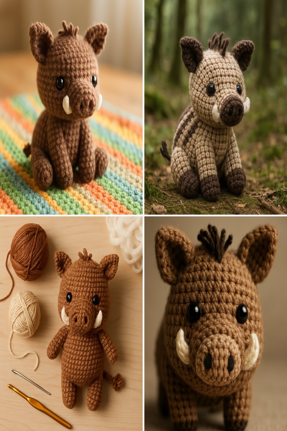 Adorable Amigurumi Wild Boar Baby Free Crochet Pattern