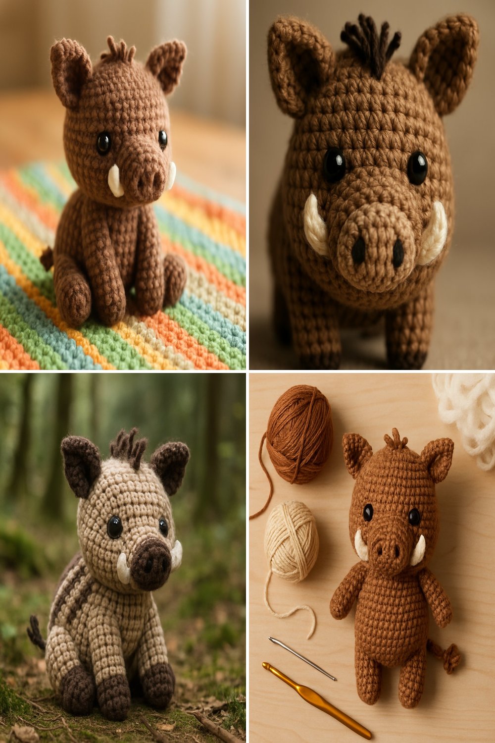 Adorable Amigurumi Wild Boar Baby Free Crochet Pattern