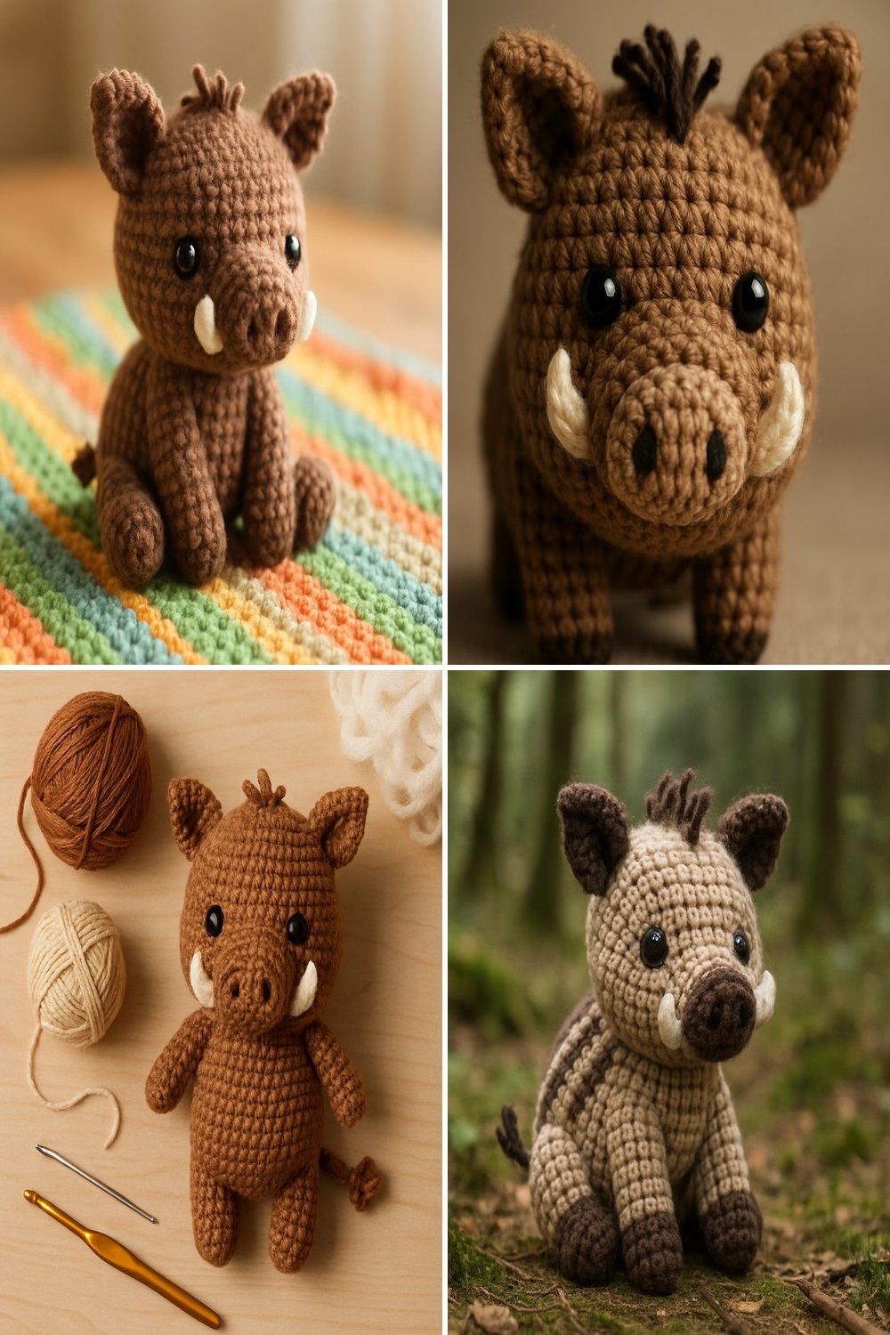 Adorable Amigurumi Wild Boar Baby Free Crochet Pattern