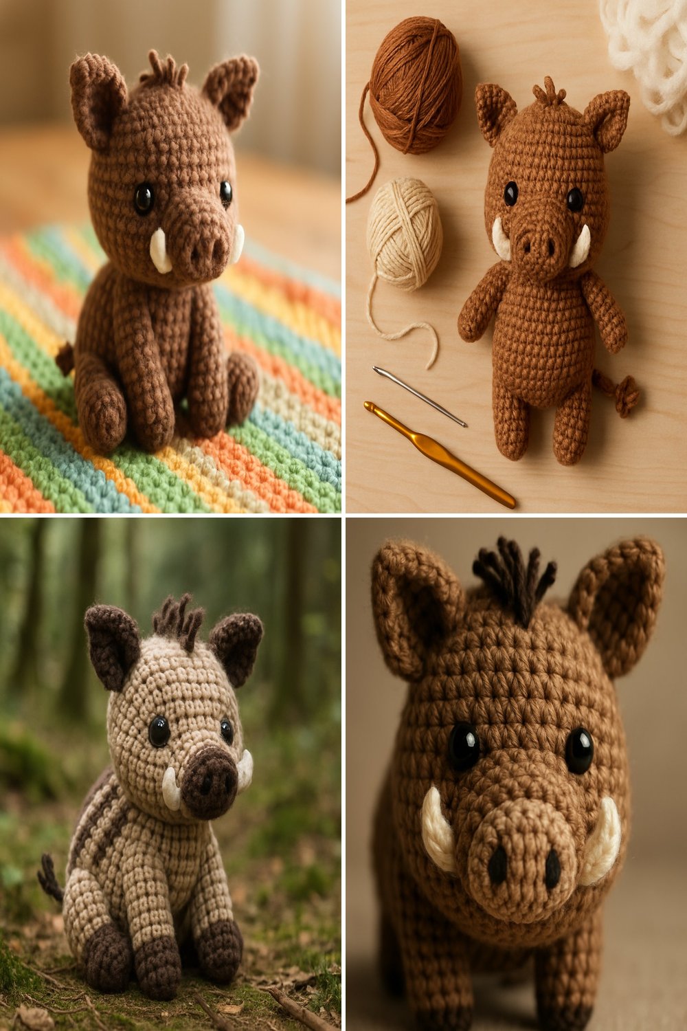 Adorable Amigurumi Wild Boar Baby Free Crochet Pattern
