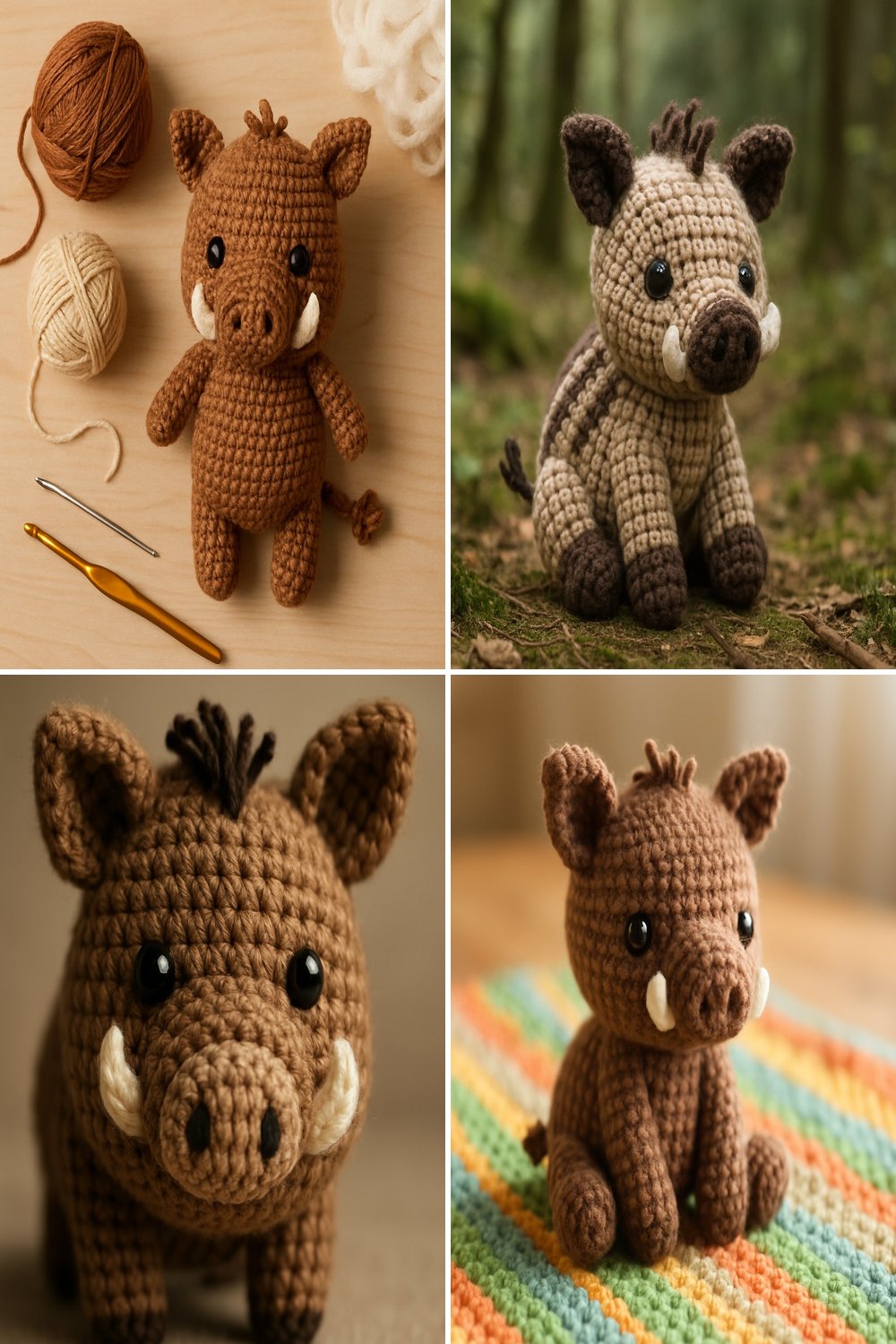 Adorable Amigurumi Wild Boar Baby Free Crochet Pattern