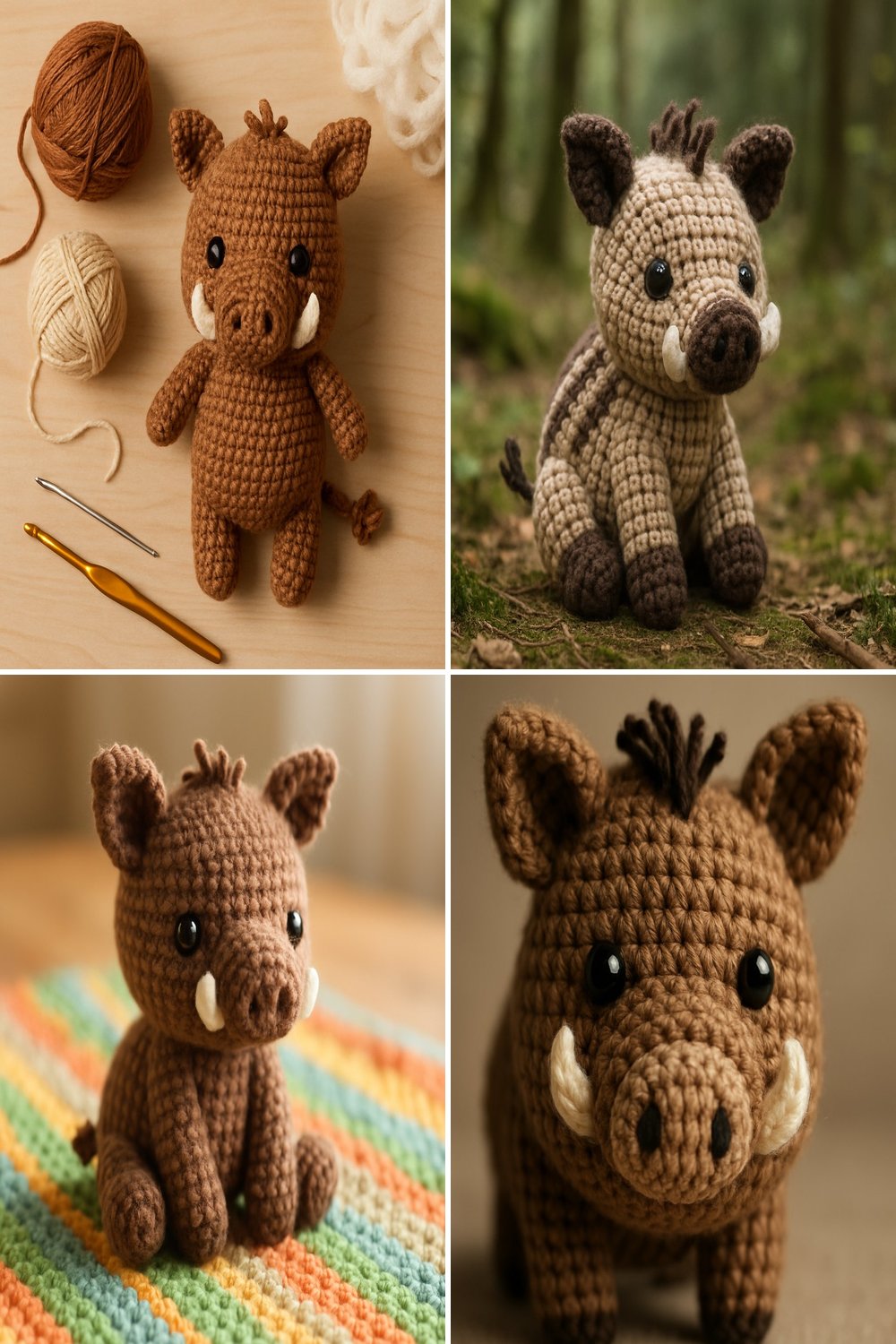 Adorable Amigurumi Wild Boar Baby Free Crochet Pattern