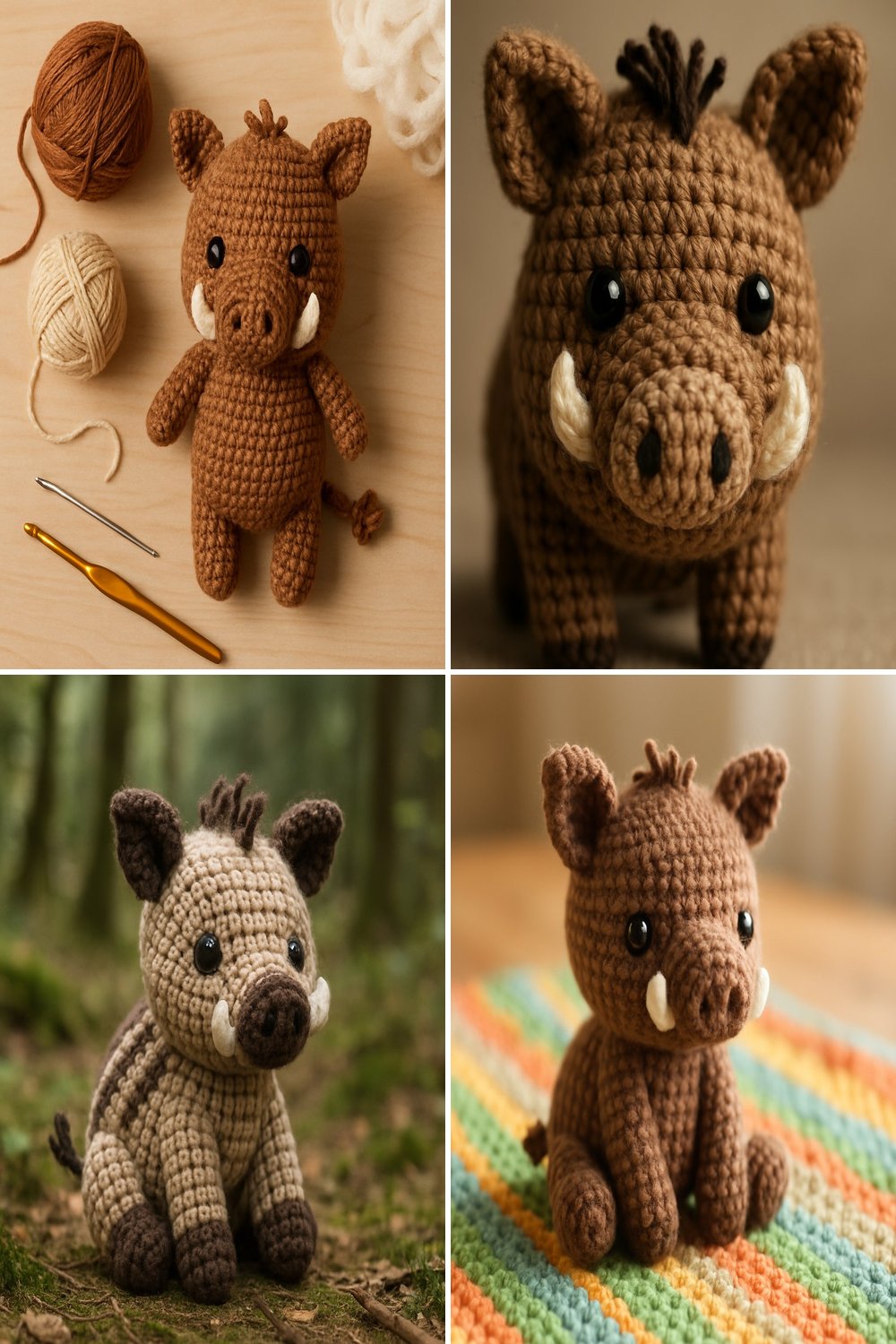 Adorable Amigurumi Wild Boar Baby Free Crochet Pattern