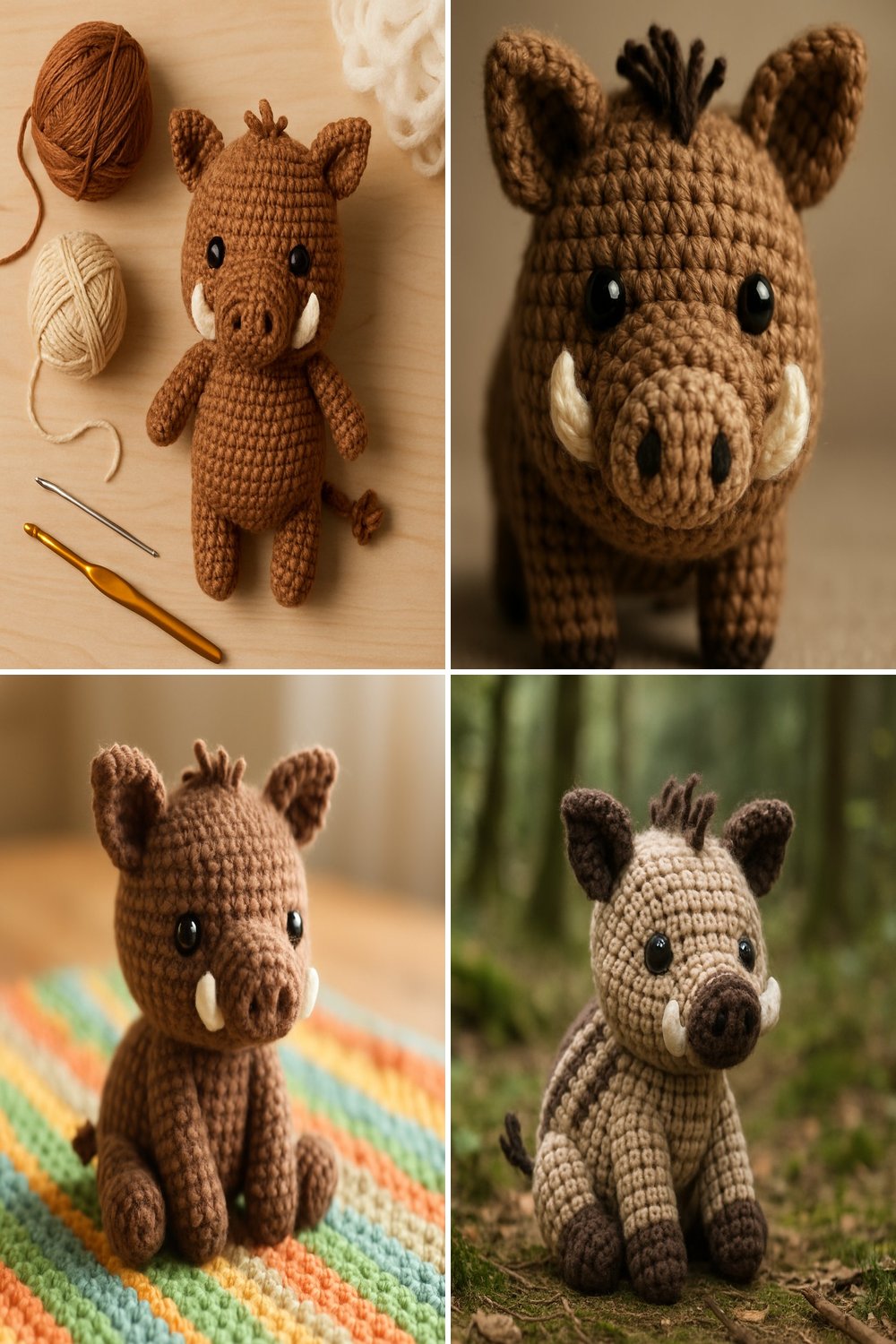 Adorable Amigurumi Wild Boar Baby Free Crochet Pattern