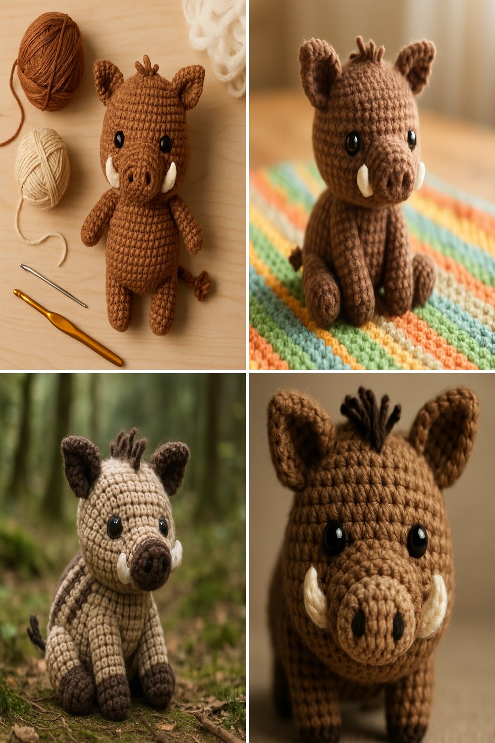 Adorable Amigurumi Wild Boar Baby Free Crochet Pattern