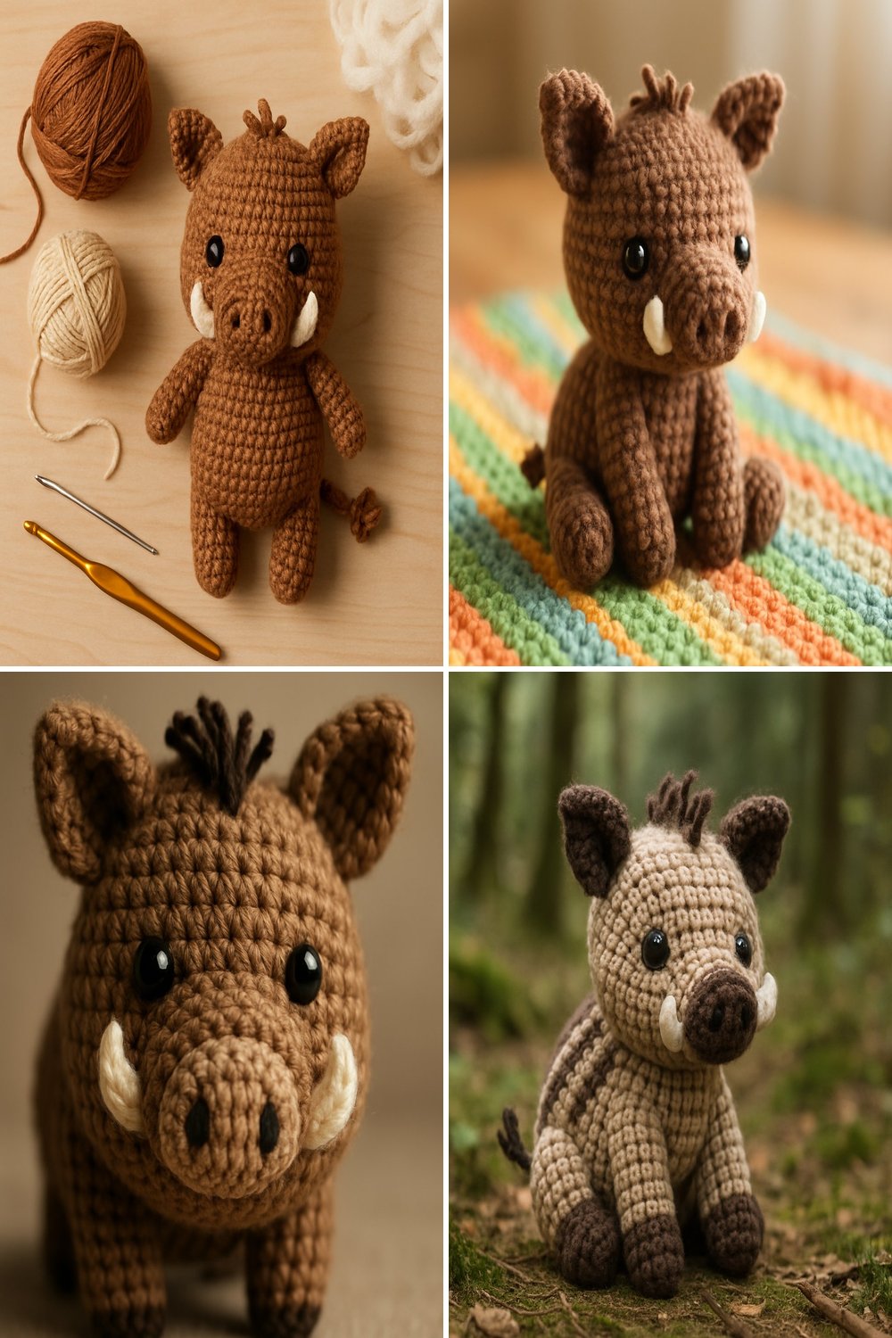 Adorable Amigurumi Wild Boar Baby Free Crochet Pattern