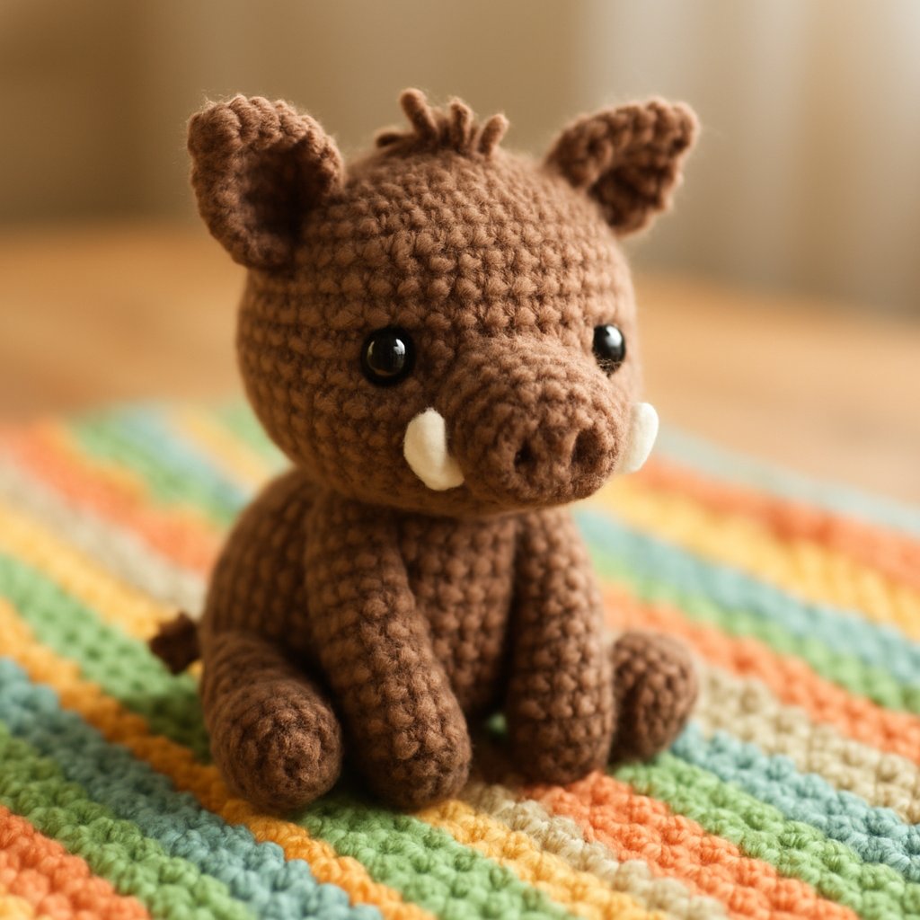 Adorable Amigurumi Wild Boar Baby Free Crochet Pattern