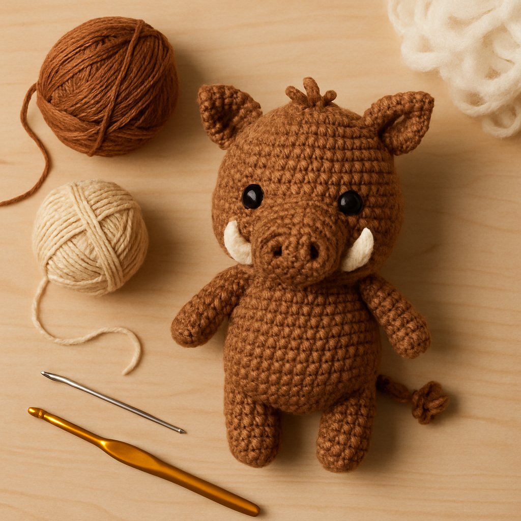 Adorable Amigurumi Wild Boar Baby Free Crochet Pattern