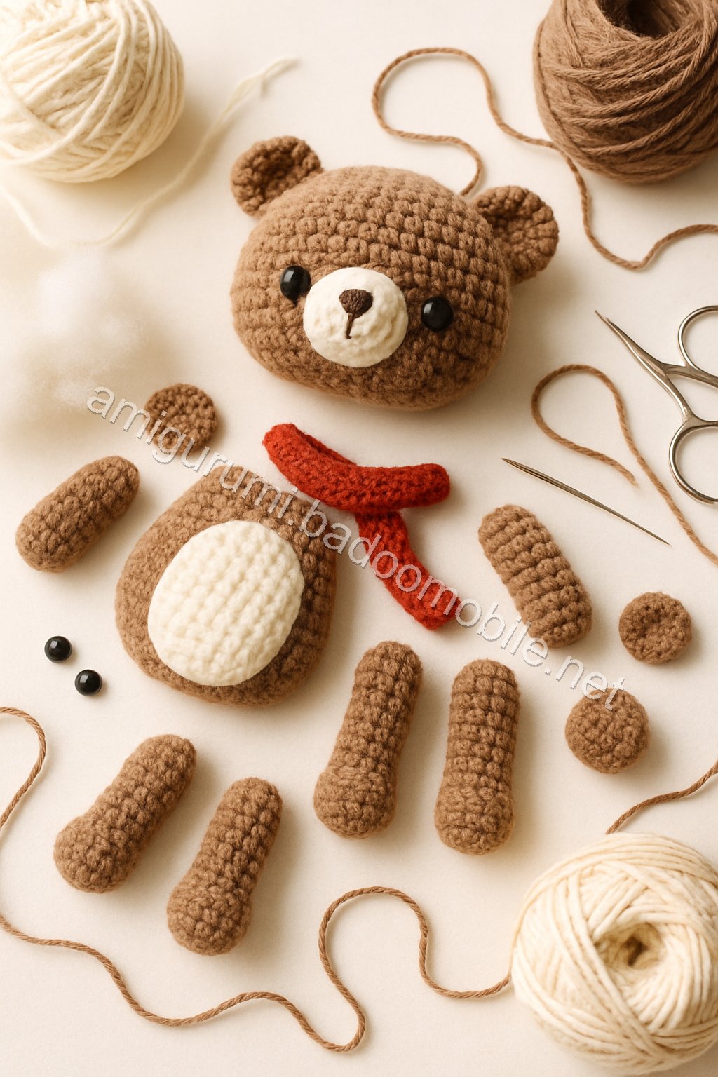Adorable Amigurumi Bear Free Crochet Pattern crochet parts