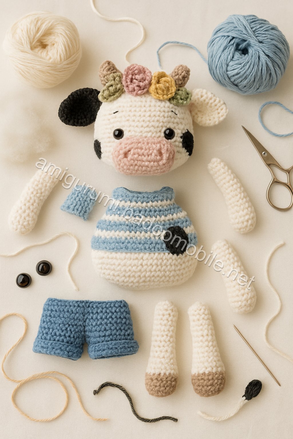 Cute Amigurumi Cow Free Crochet Pattern – Adorable Crochet Toy crochet parts