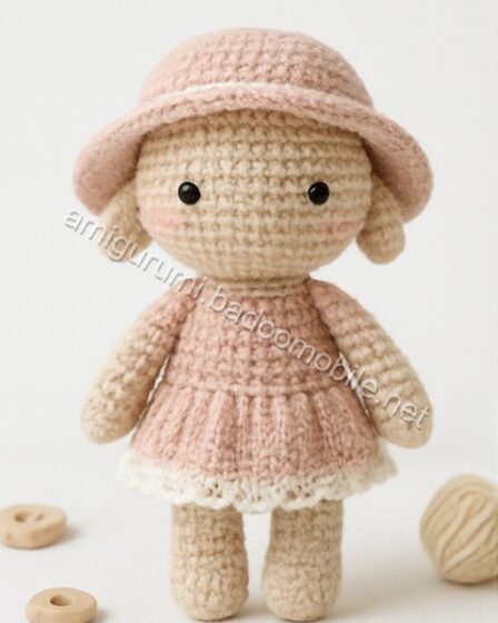 Free Crochet Pattern: Adorable Amigurumi Doll with Dress and Hat - doll-q1p1.jpg