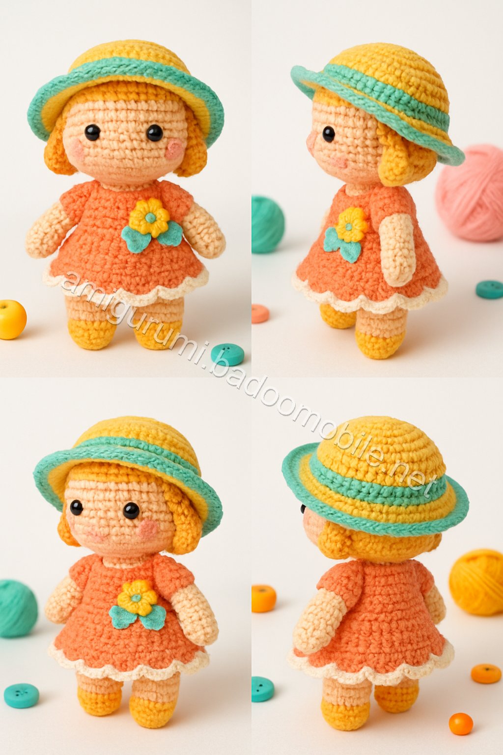 Free Crochet Pattern: Adorable Amigurumi Doll with Dress and Hat