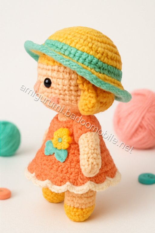 Free Crochet Pattern: Adorable Amigurumi Doll with Dress and Hat