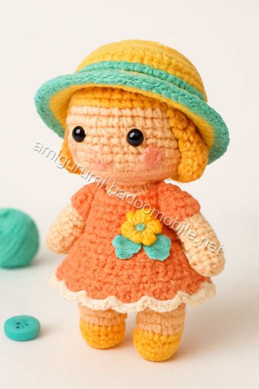 Free Crochet Pattern: Adorable Amigurumi Doll with Dress and Hat