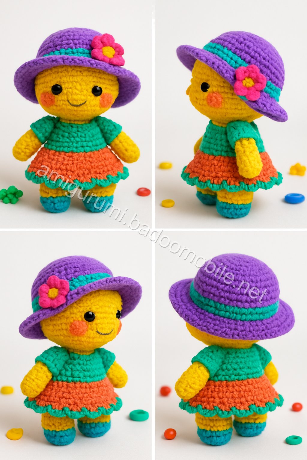Free Crochet Pattern: Adorable Amigurumi Doll with Dress and Hat