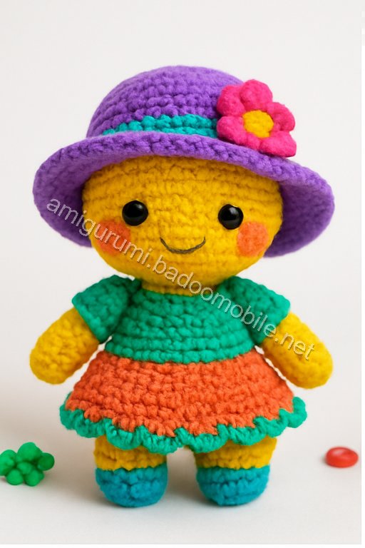 Free Crochet Pattern: Adorable Amigurumi Doll with Dress and Hat