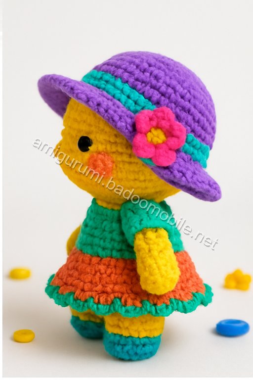 Free Crochet Pattern: Adorable Amigurumi Doll with Dress and Hat