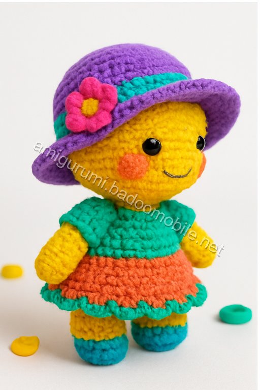 Free Crochet Pattern: Adorable Amigurumi Doll with Dress and Hat