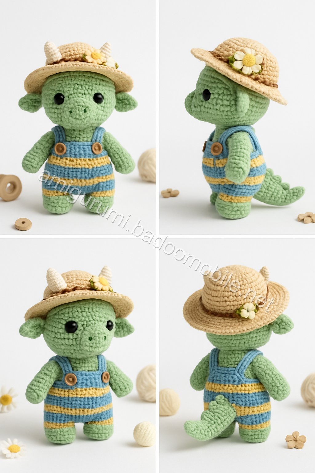Free Crochet Pattern: Adorable Baby Green Dragon Amigurumi