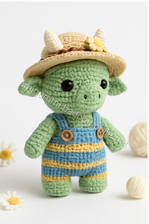 Free Crochet Pattern: Adorable Baby Green Dragon Amigurumi