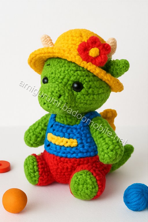 Free Crochet Pattern: Adorable Baby Green Dragon Amigurumi