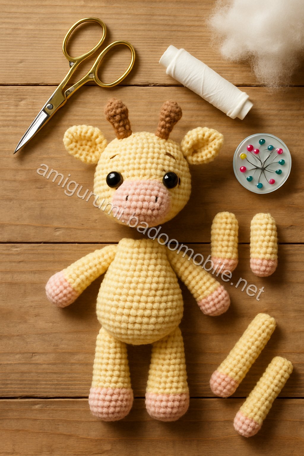 Free Crochet Pattern for Adorable Amigurumi Giraffe crochet parts