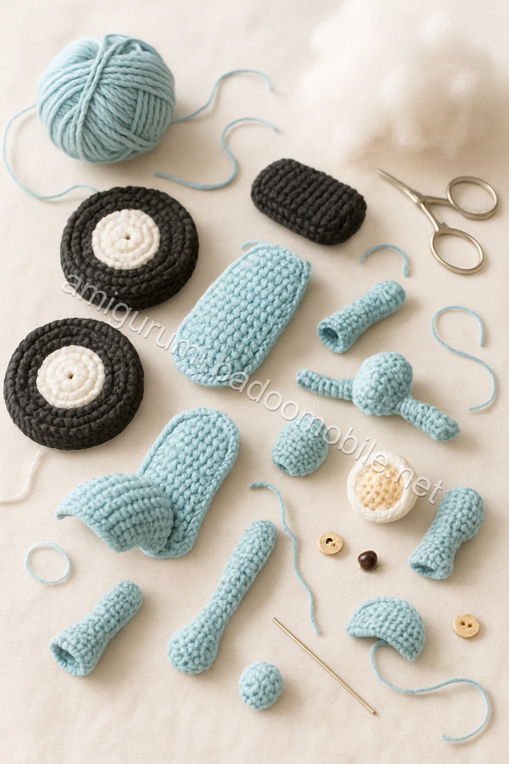 Amigurumi Vespa Motorcycle Free Pattern crochet parts