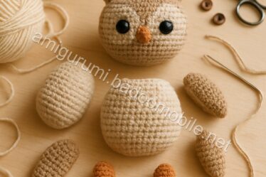 Free Crochet Pattern for Adorable Amigurumi Owl with Open Wings - owl-parts.jpg