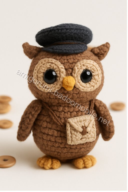 Free Crochet Pattern: Amigurumi Wise Owl Postmaster