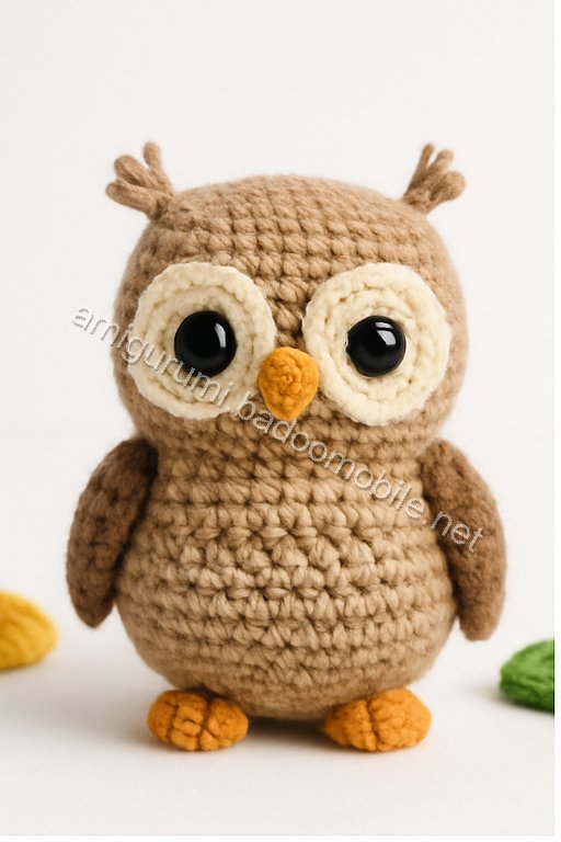 Free Crochet Pattern for Adorable Amigurumi Owl with Open Wings