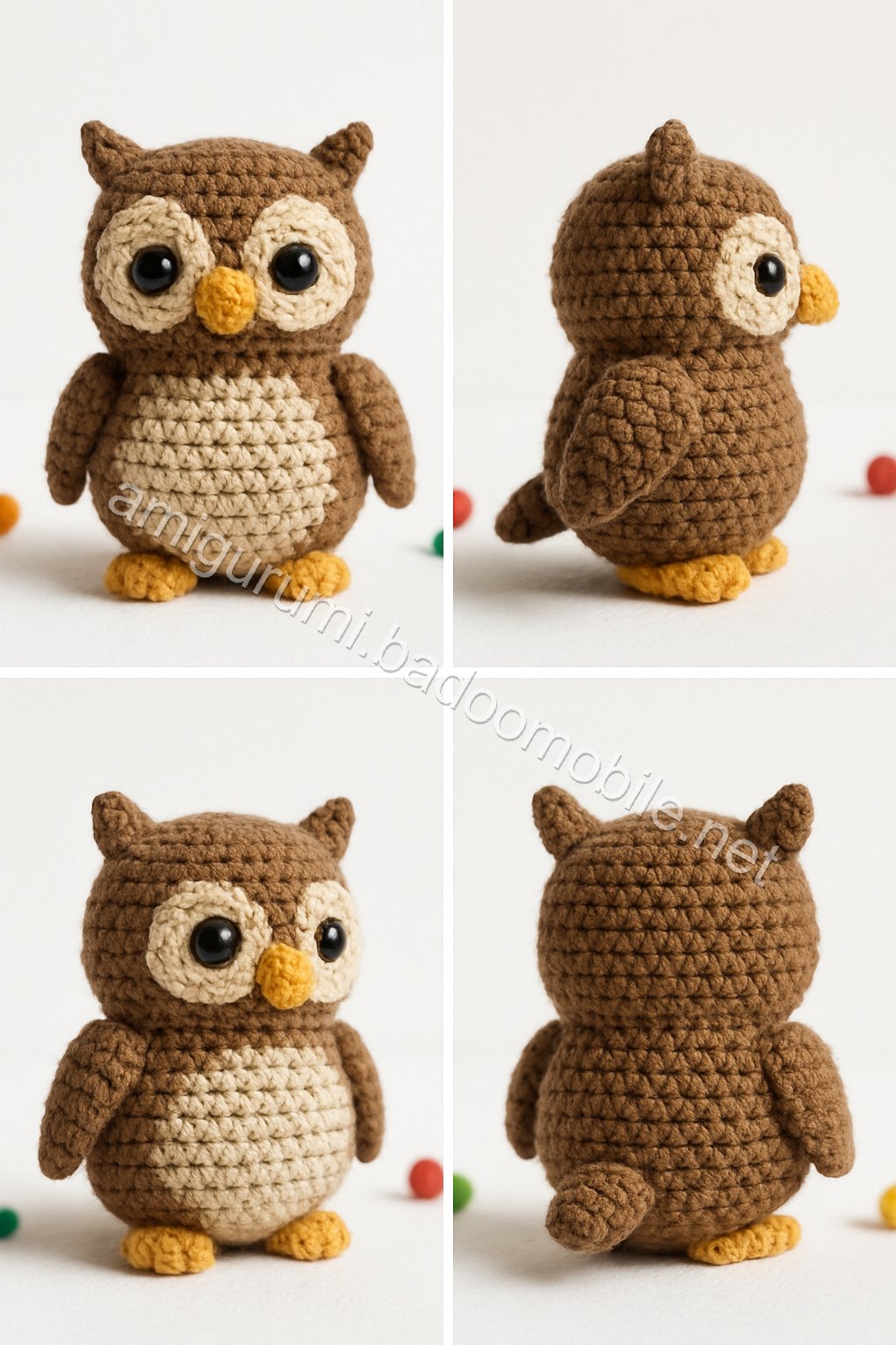 Free Crochet Pattern for Adorable Amigurumi Owl with Open Wings