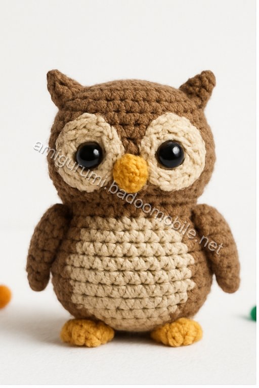 Free Crochet Pattern for Adorable Amigurumi Owl with Open Wings