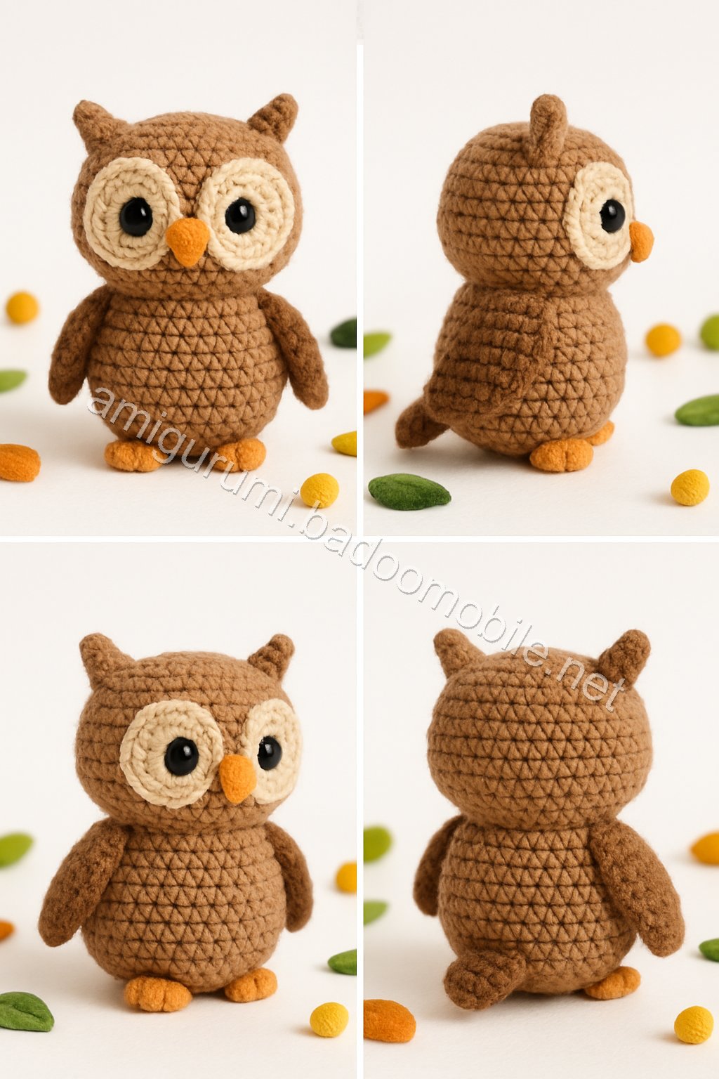 Free Crochet Pattern for Adorable Amigurumi Owl with Open Wings