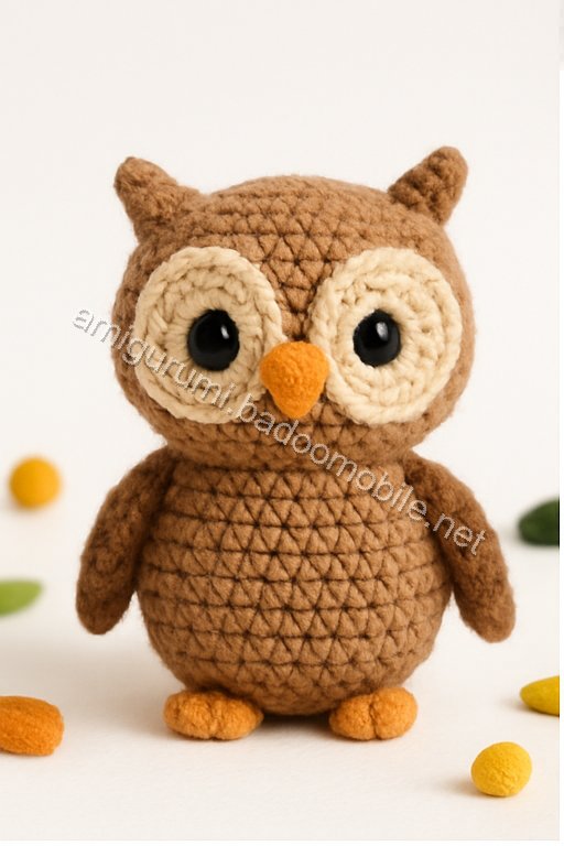 Free Crochet Pattern for Adorable Amigurumi Owl with Open Wings