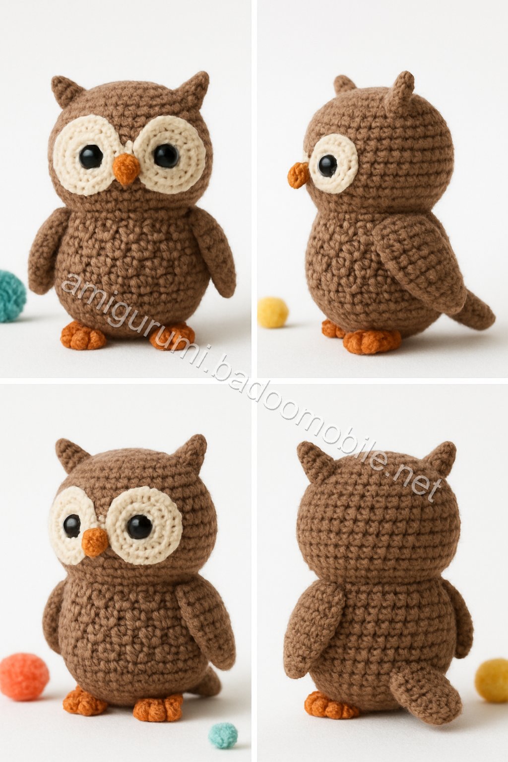 Free Crochet Pattern for Adorable Amigurumi Owl with Open Wings
