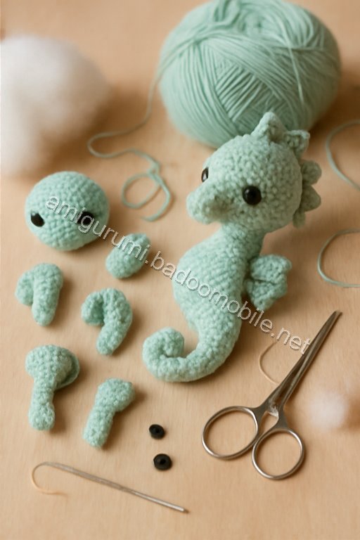 Free Crochet Pattern for Sandy the Seahorse Amigurumi