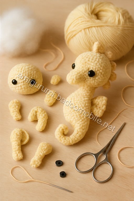 Free Crochet Pattern for Sandy the Seahorse Amigurumi
