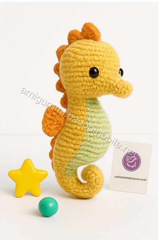 Free Crochet Pattern for Sandy the Seahorse Amigurumi