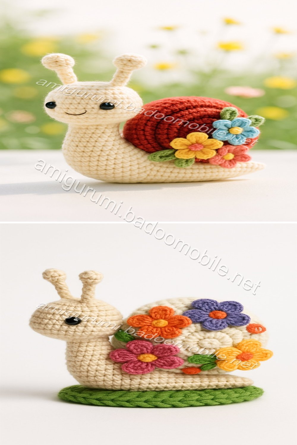 Free Crochet Pattern: Adorable Amigurumi Snail with Flowers