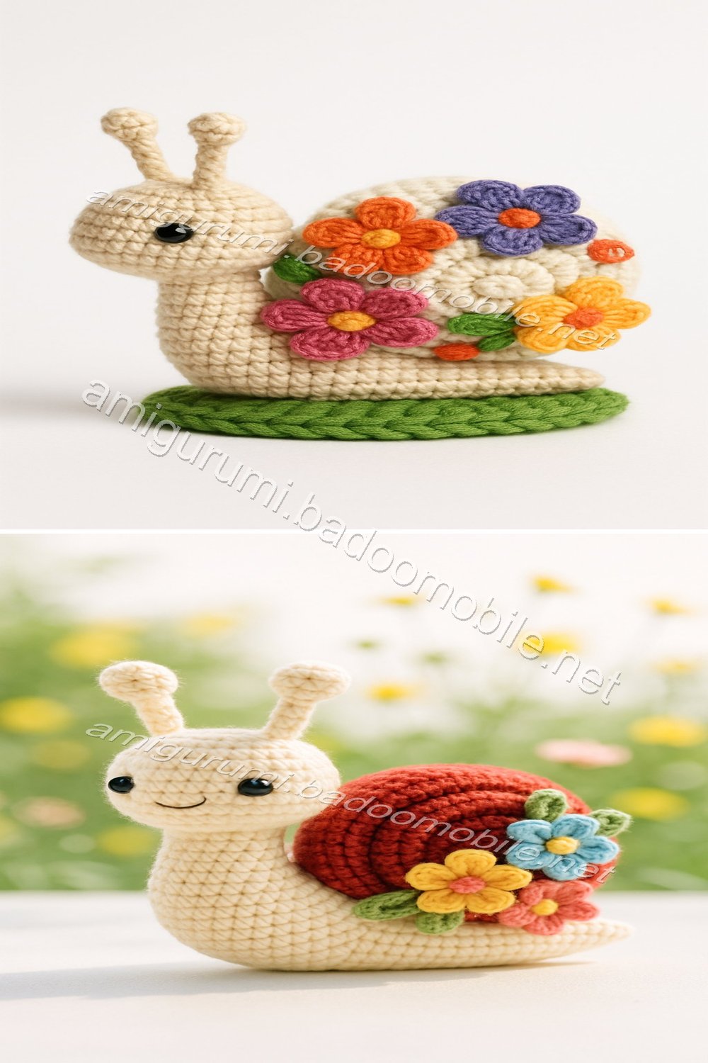 Free Crochet Pattern: Adorable Amigurumi Snail with Flowers